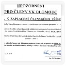 Členské příspěvky | VKOLOMOUC