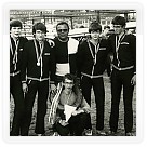 1987 - Přebor ČSR - 4x+žcis: Hlavica, Miesler, trenér Holčík, Šuppler, Kalabza, korm. Chmela