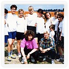 1993 - Brno - dorostenky: Horská, Žujová, Vychodilová, Seitlerová, Vyroubalová, Aulehlová, Nedělníková, Koláčková, Nováková J., malá Lucka a trenérky Militká, Oklešťková