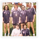1997 - Brno - 4x+žkys: Češková, Vacková, Pechová, Žižková D., korm. Vágnerová, trenéři Cvoliga, Horská