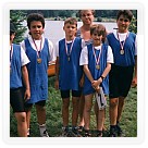 1997 - Oblastní přebor Brno - 4x+žcim: Šrámek, Sova, Gabryš V., Weigel, Srovnal, trenérka Majznerová H.